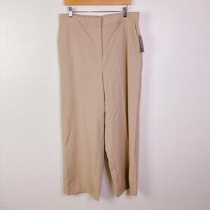 Vince Camuto Elastic Waist Wide Leg Dress Pants Trousers Oxford Tan Size 16 NWT